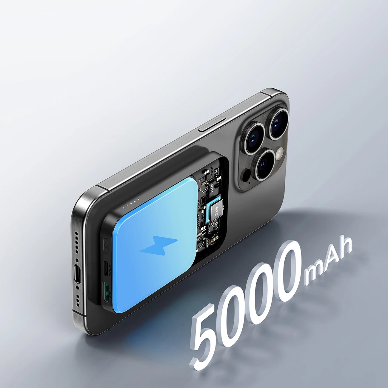 Powerbank Joyroom JR-W020 Mini 5000mAh, USB-A/USB-C, karikim wireless, i zi