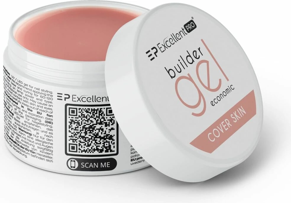 Xhel ndërtues për thonj Excellent PRO Economic Cover Skin për femra, 15g