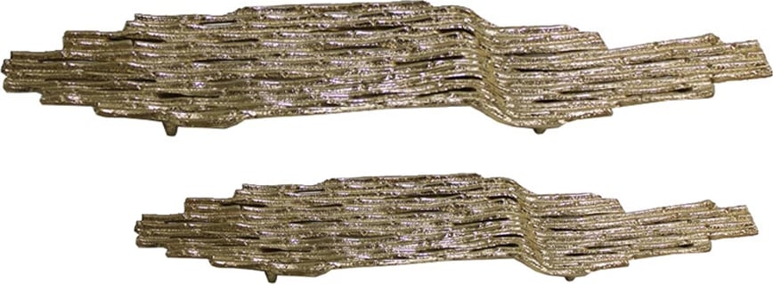 Set tabakash prej alumini, ngjyrë ari antik, 2 copë, 74x19x5 cm Set tabakash prej alumini, ngjyrë ari antik, 2 copë, 74x19x5 cm