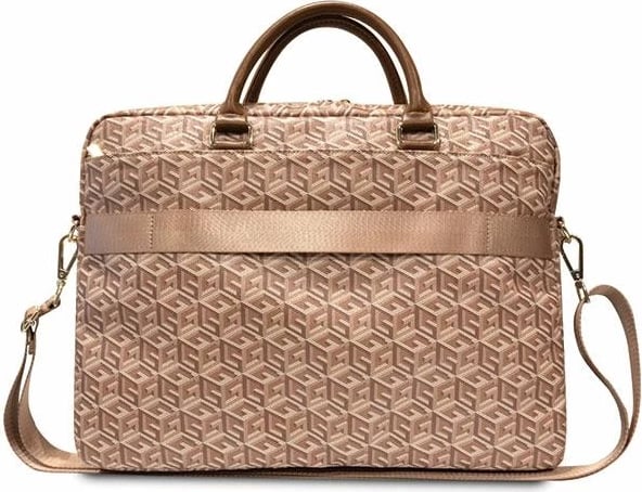 Çantë laptopi Guess GCube Stripes, 16 inç, Kafe