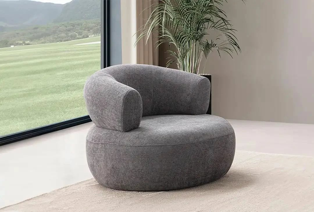 Karrige krahu Roma, ngjyrë gri e errët, Atelier del Sofa