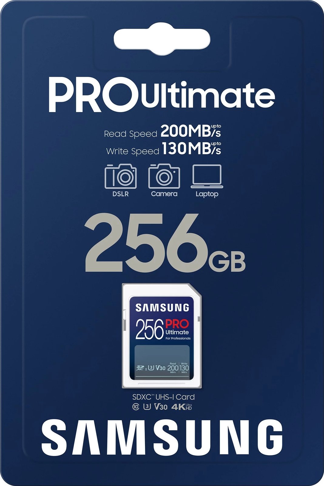 Kartelë memorie Samsung PRO Ultimate 256GB SDXC UHS-I U3 V30, e bardhë