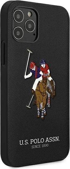 Mbështjellës U.S. Polo Assn. USHCP12LPUGFLBK për iPhone 12 Pro Max, Polo Embroidery, i zi