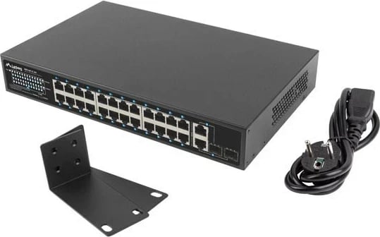 Switch Lanberg 24X 100MB DSP+/2X Combo Rack 19" 250W