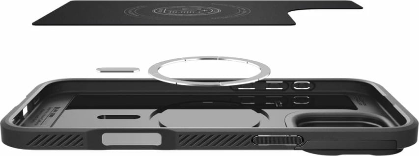Mbështjellës Spigen Optik Armor Mag për iPhone 16 Pro, MagSafe, i zi