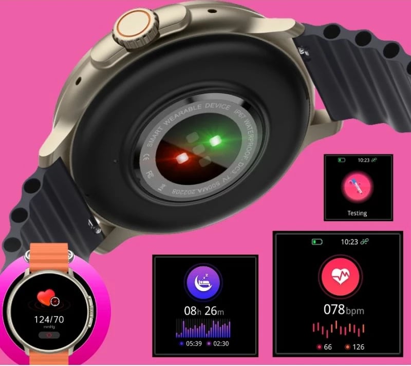 Smartwatch për femra Rubicon, titanium latte