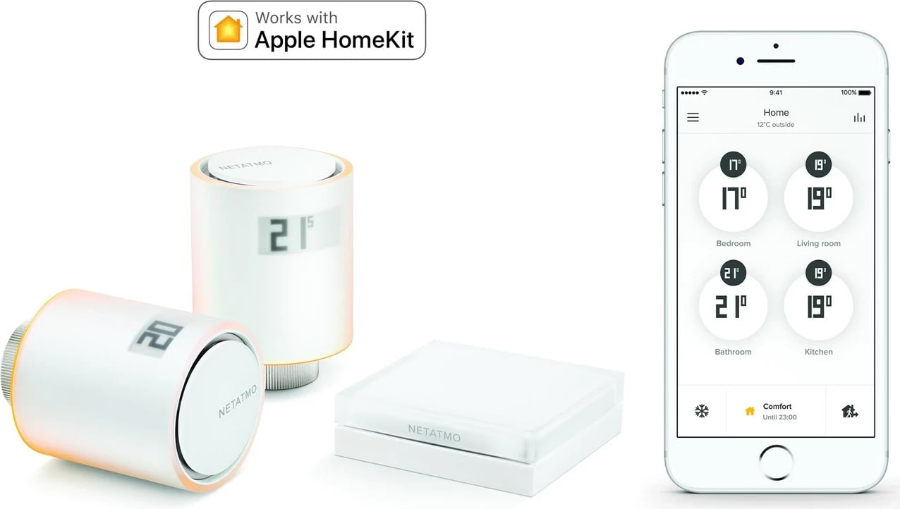 Valvulë radiatorike e mençur Netatmo NAV-EN, Bardhë