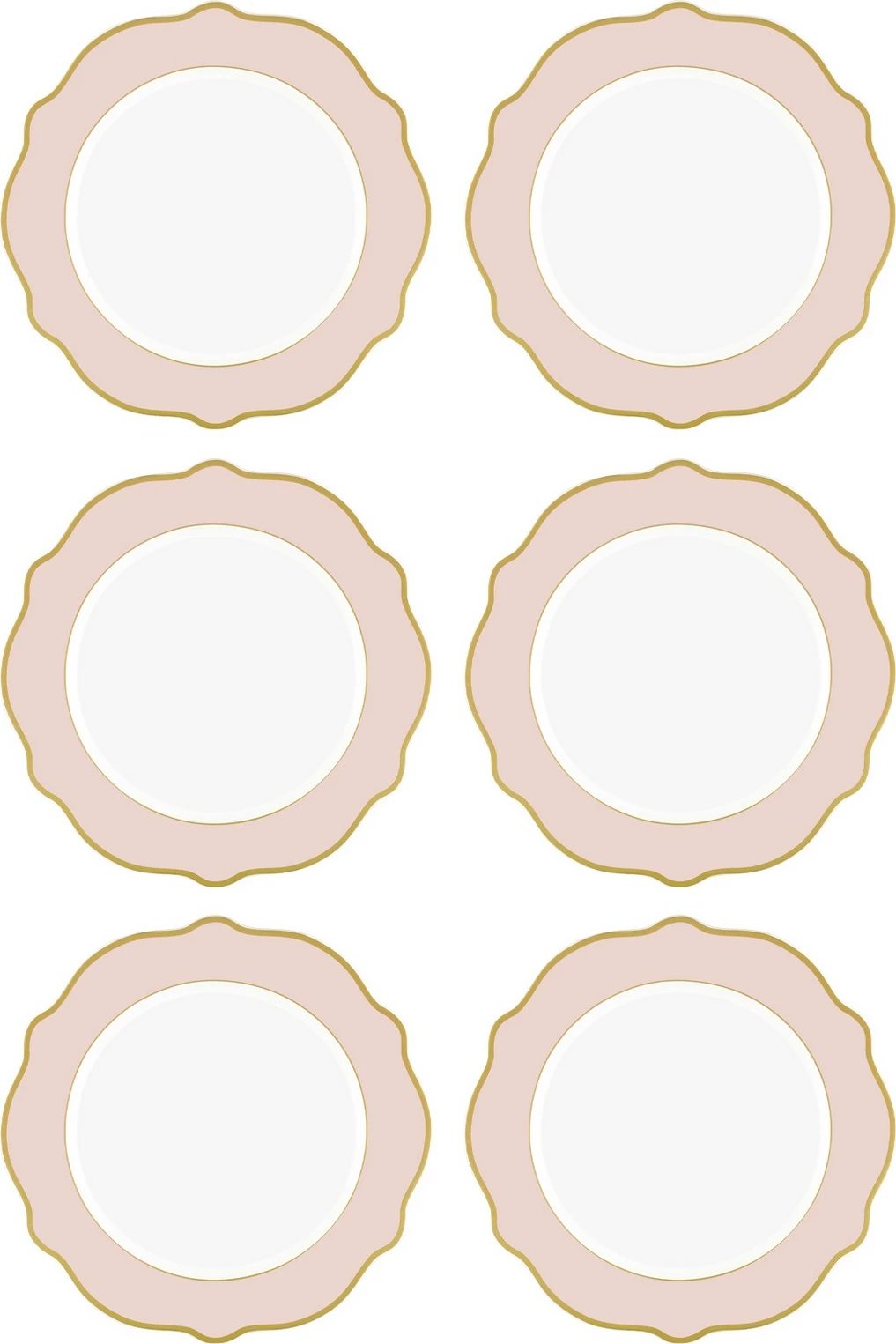 Set pjatash për ëmbëlsira, rozë, Hermia, DNR0025, 6 copë