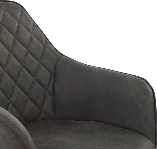 Karrige me krahë Mando, FH8006.10, stof Nubuck gri, 60x60x84 cm, set prej 2 copë