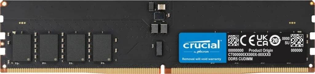 RAM Memorje Crucial DDR5, 16GB, 6400 MHz, CL52, CT16G64C52CU5, e zezë