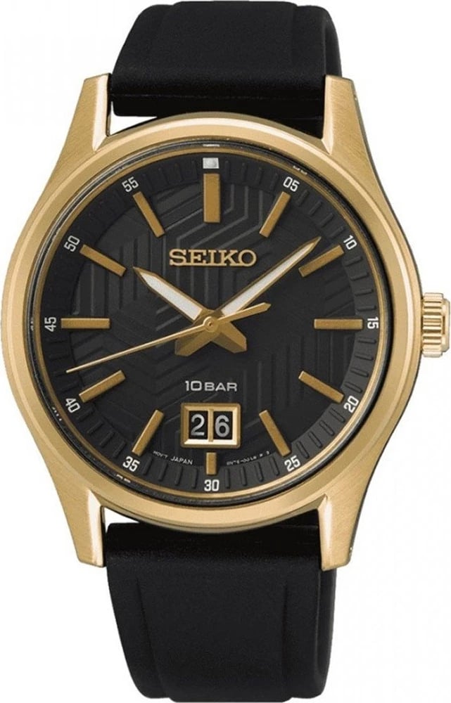 Orë dore për meshkuj SEIKO SUR560P1, e zezë