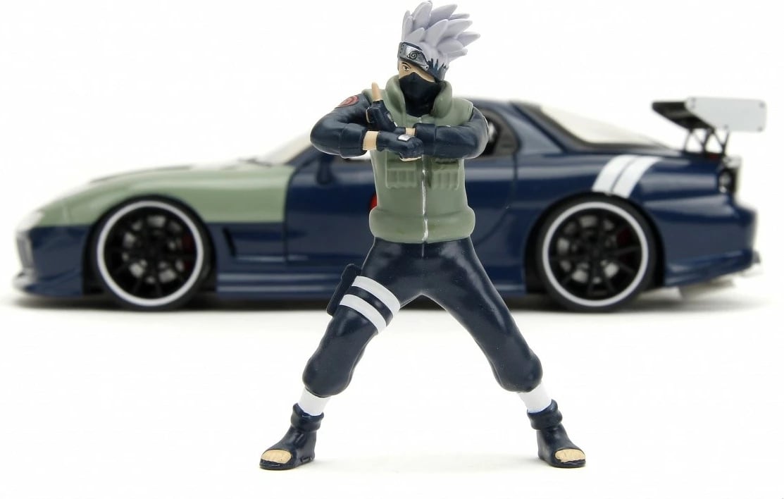 Makine model Jada Toys Mazda RX-7 1:24 me figurë Kakashi Hatake, Naruto Shippuden, Jeshile/Kaltër Makine model Jada Toys Mazda RX-7 1:24 me figurë Kakashi Hatake, Naruto Shippuden, Jeshile/Kaltër