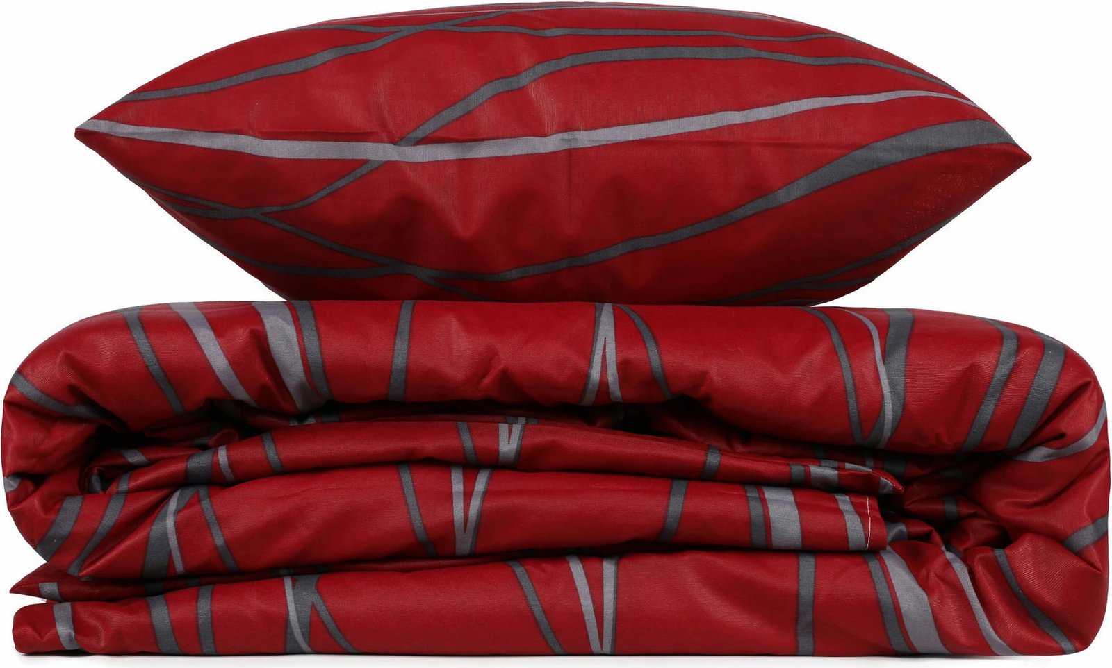 Set mbulesë për jorgan Super King, L'essentiel, ngjyrë verda dhe e kuqe e thellë