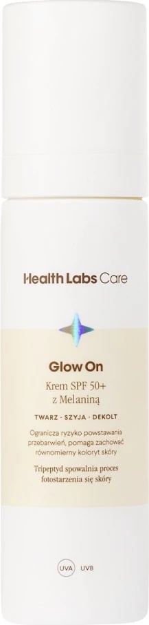 Krem për fytyrë me SPF HealthLabs Glow On SPF50+ me Melanin për femra, 50ml
