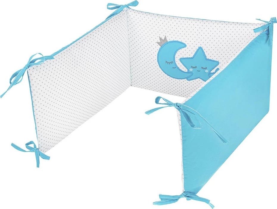 Set shtroje bebe, BELISIMA Magic Stars, pambuk 100%, jastëk 40x60 cm, jorgan 100x135 cm, çarçaf me lastik 180 cm, set 3 copë, turkuaz