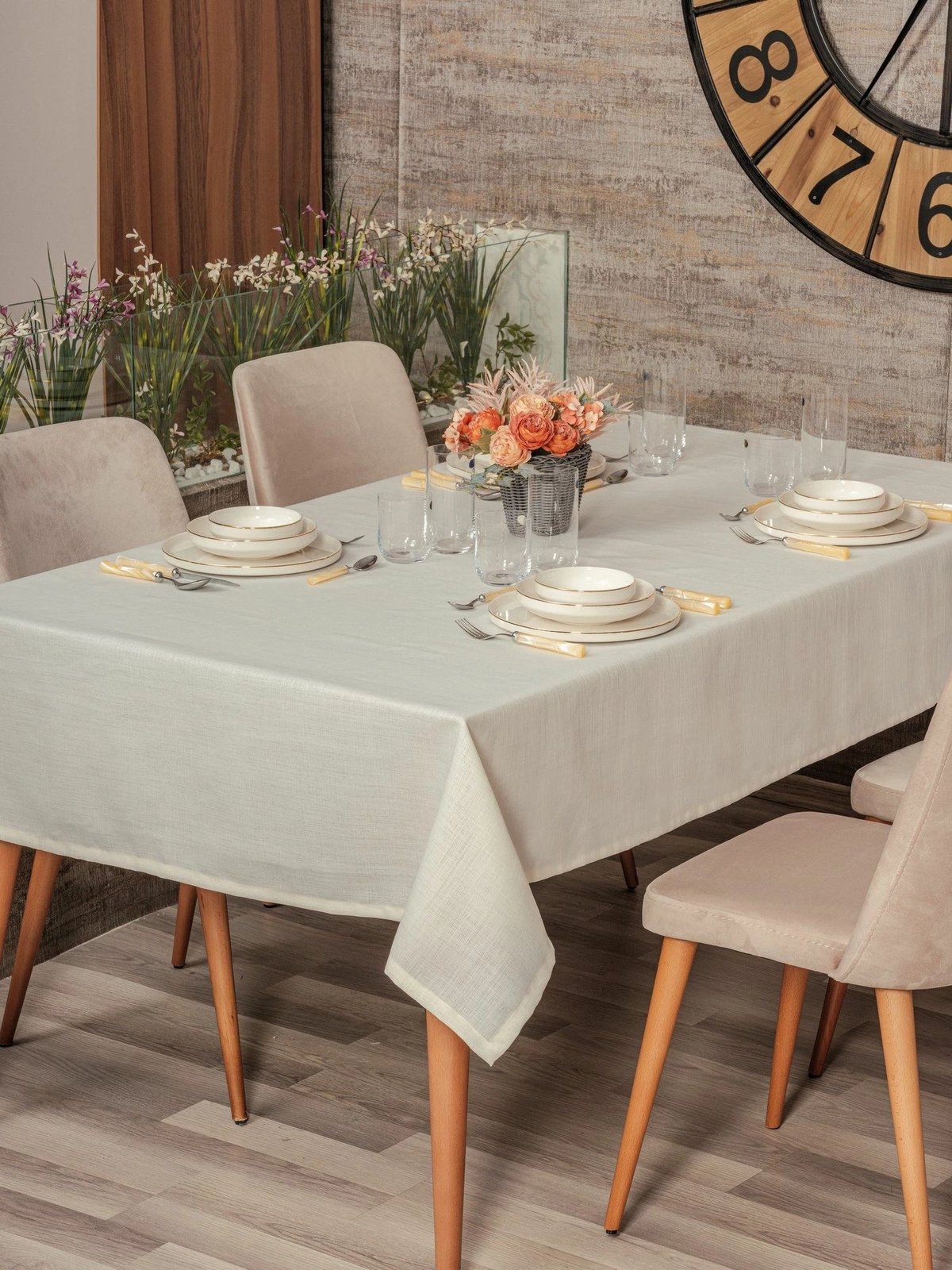 Mbulesë tavoline L'essentiel, e thjeshtë, 160, ngjyrë krem