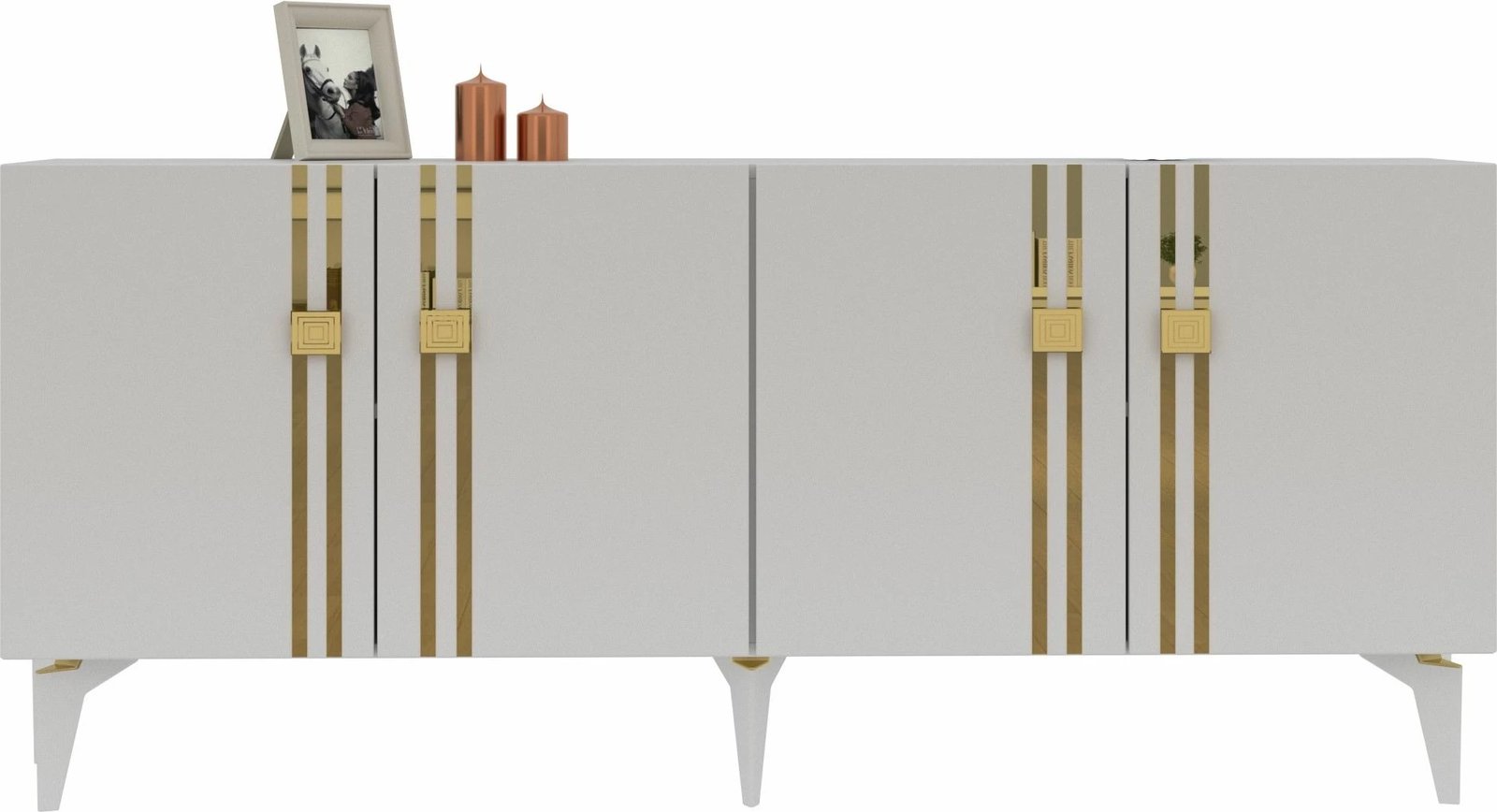 Konsolë Skye Decor, Bahar KB150, e bardhë