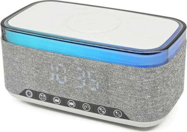 Radiobudilnik Denver FM, Bluetooth, karikim wireless, gri