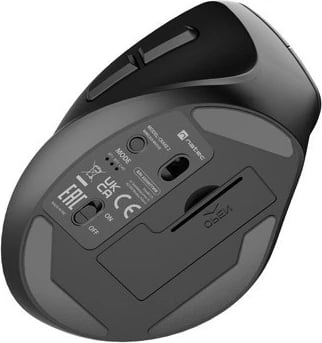 Maus vertikal pa tela Natec Crake 2, për të majtë, 2400 DPI, Bluetooth 5.2 + 2.4GHz, i zi