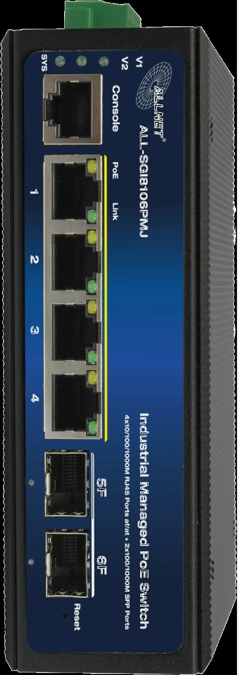 Switch industrial ALLNET ALL-SGI8106PMJ-BT, PoE