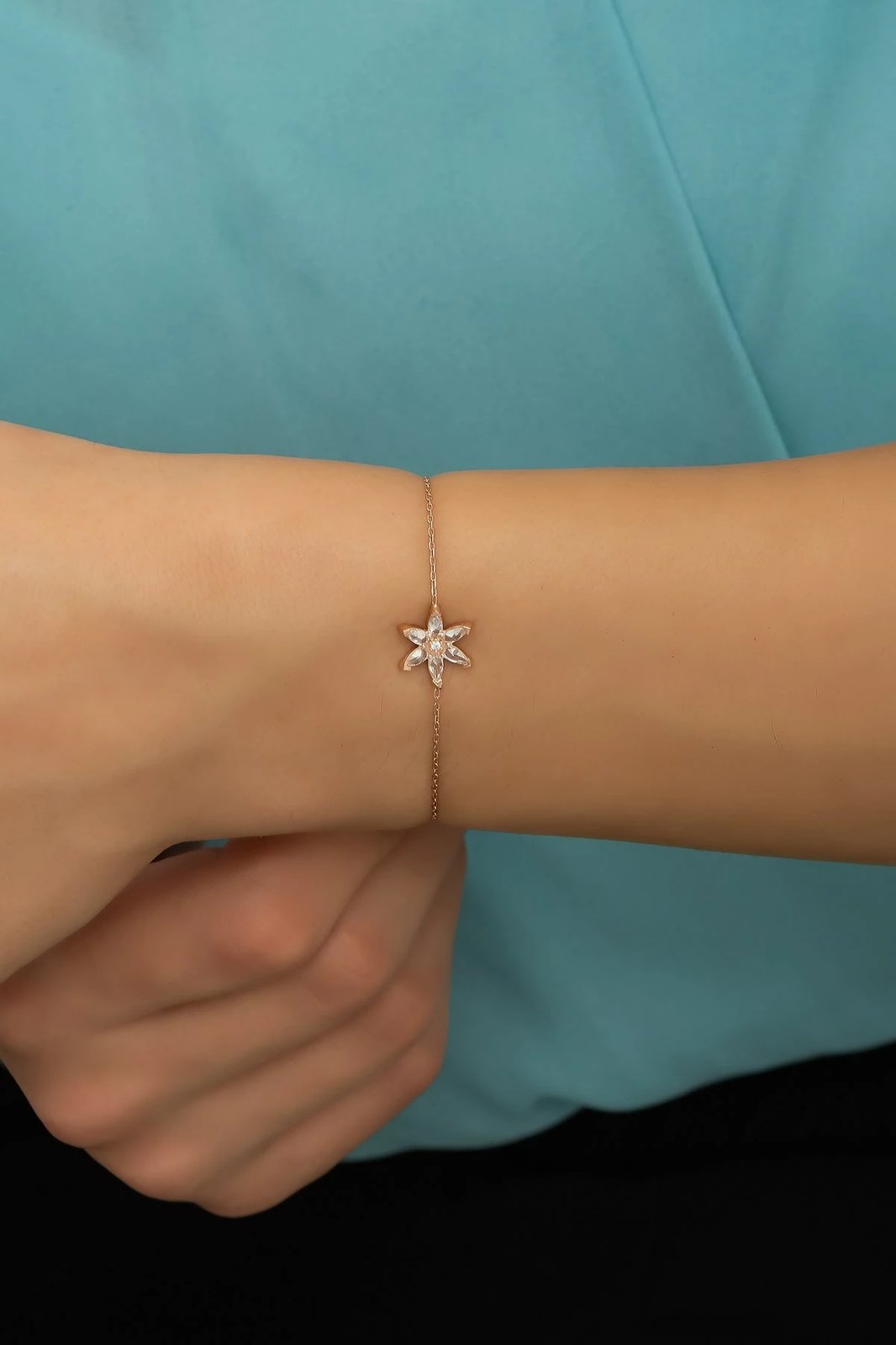 Byzylyk argjendi Jumeon, ngjyrë rozë e artë dhe e bardhë, NRZ99765