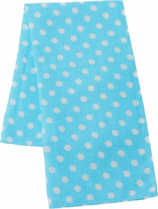 Pelena pambuku tetra me printim, New Baby Softy, 70 x 70 cm, ngjyrë turkeze dhe e bardhë, set 4 copë