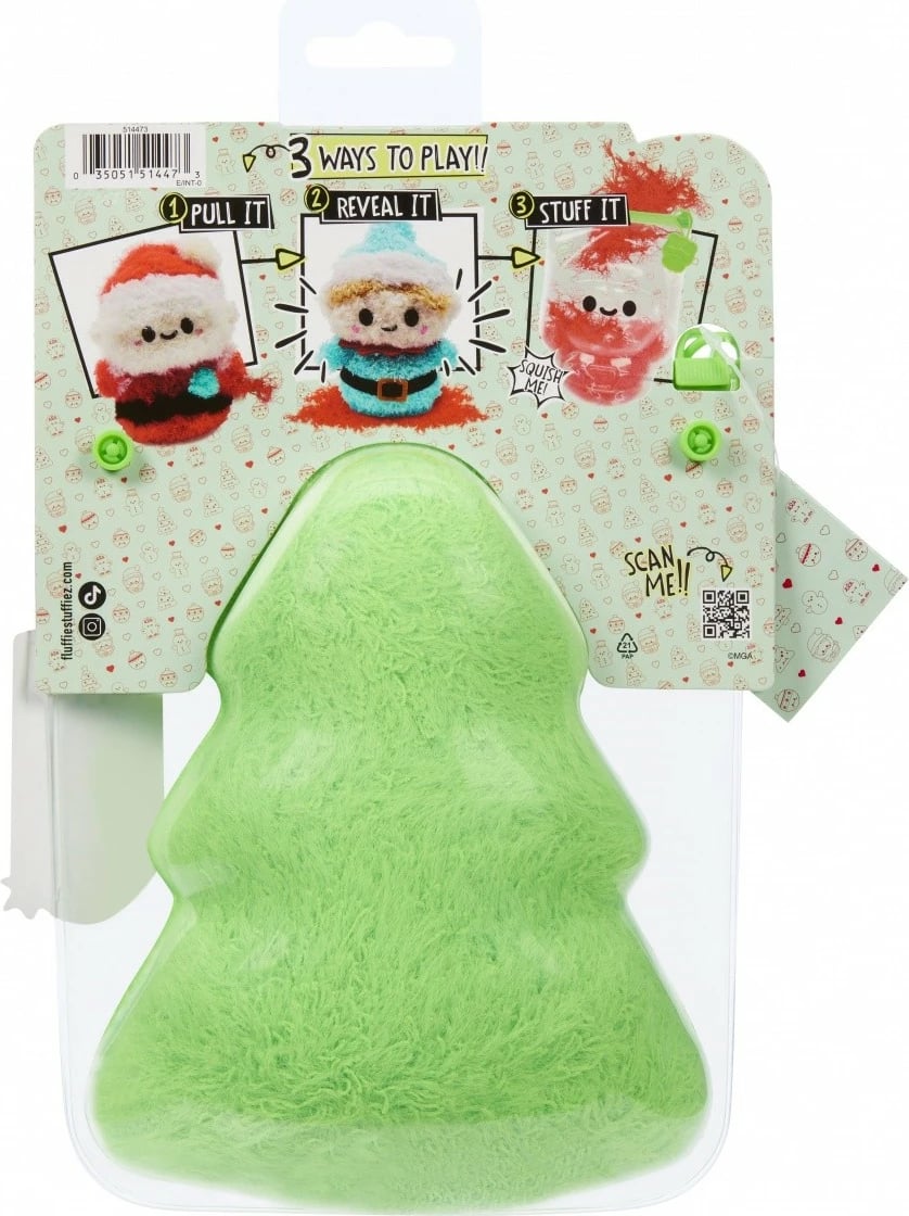 Lodër pelushi Fluffie Stuffiez, MGA, 10", Pema e Krishtlindjeve, shumëngjyrëshe