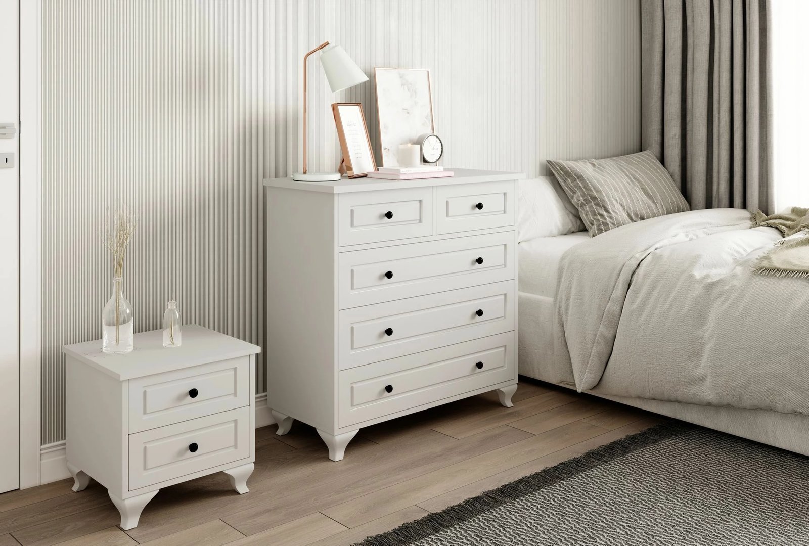 Komodë Skye Decor, ngjyrë e bardhë mat, Rb-020-02