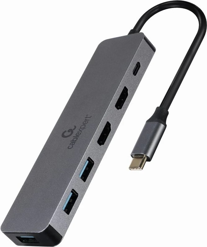 Përshtatës Gembird A-CM-COMBO3-03, Hub/HDMI/PD, hiri