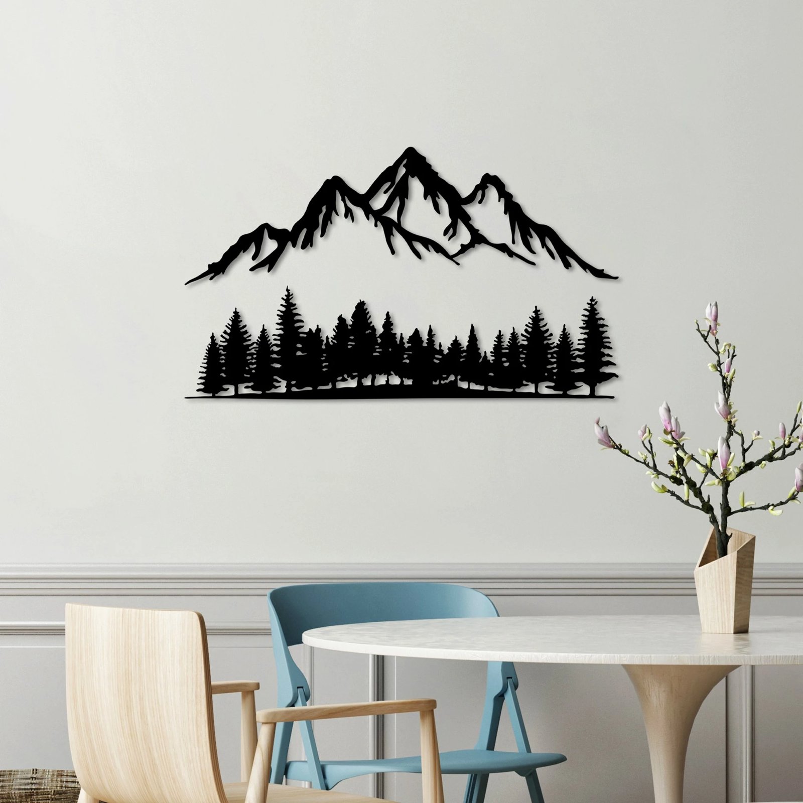 Aksesor dekorativ metalik për mur, Wallity, natyrë dhe male - 3