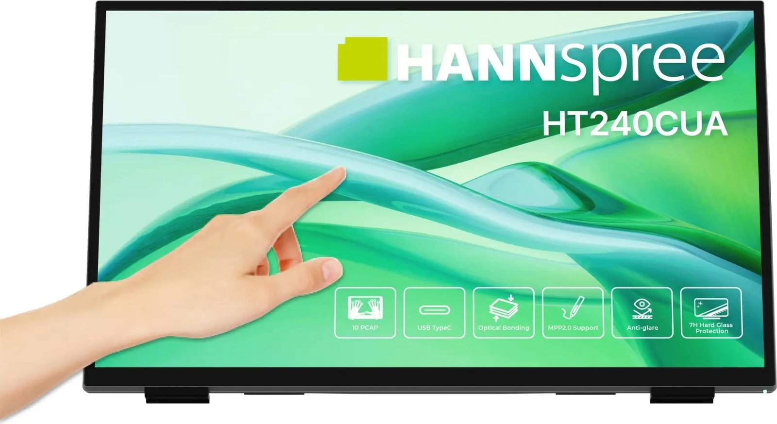 Monitor Hannspree HT240CUA 23.8 inç, Full HD, Touchscreen, HDMI+DP+USB-C, e zezë