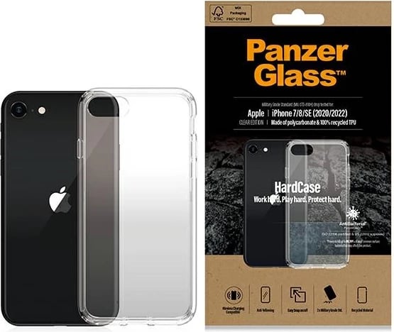 Mbështjellës PanzerGlass HardCase për iPhone SE 2022/SE 2020/7/8, transparent