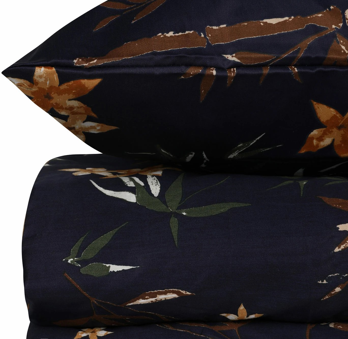 Set mbulesë jorgani njëpersonësh, saten, L'essentiel, bambu-lule