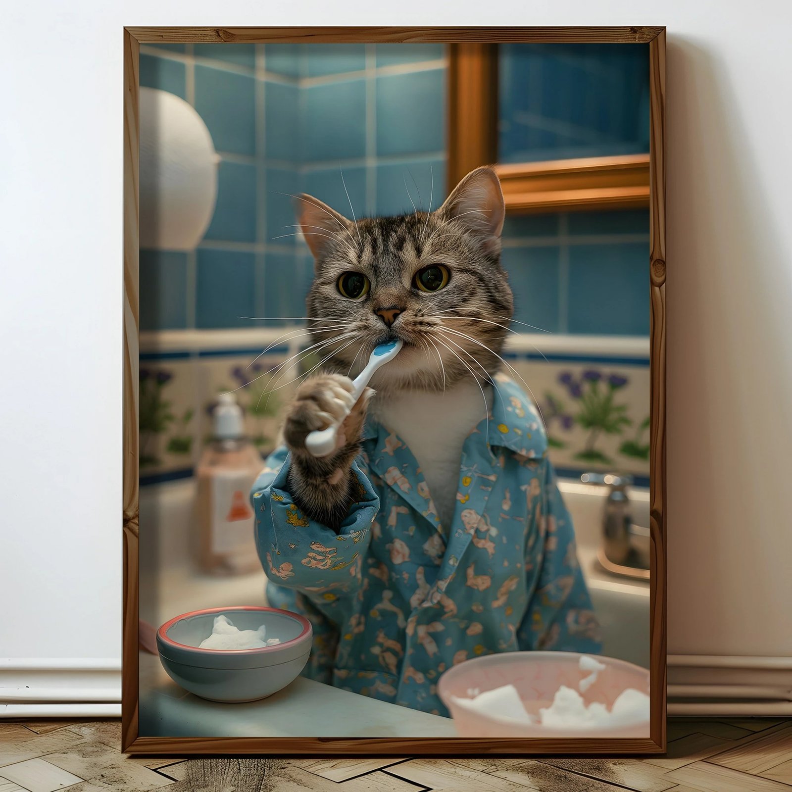 Pikturë dekorative me kornizë MDF, shumëngjyrëshe, HUM064, 50x70x3.5cm