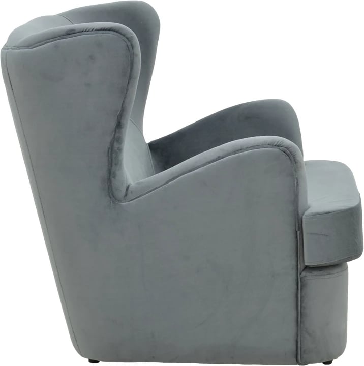 Fotel Regalo, kadife, ngjyrë antracit, 75x88x85cm