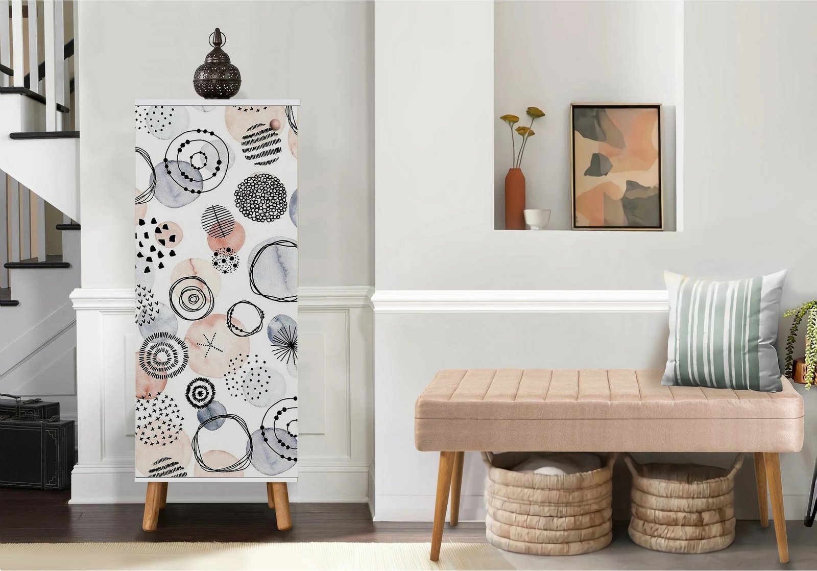 Set mobiljesh për korridor Skye Decor, ngjyrë e bardhë dhe gur, 944-0900