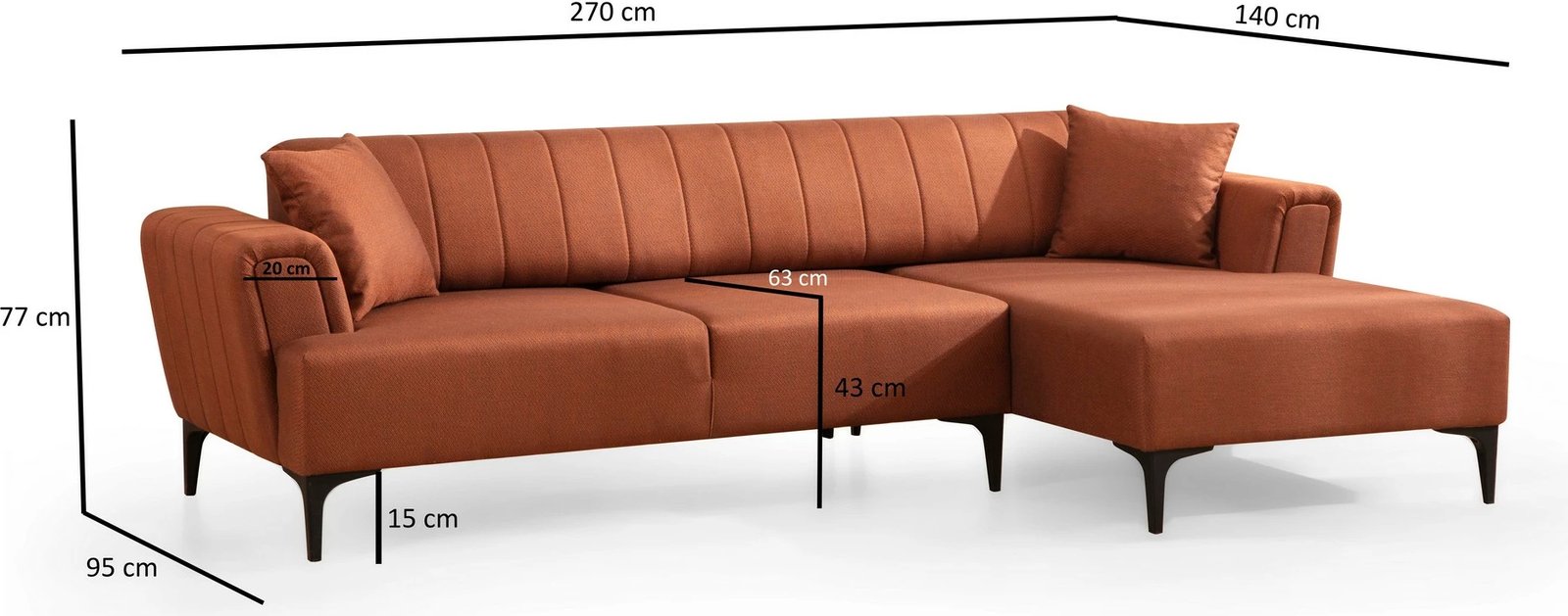 Kënd-sofë krevate Hamlet, ngjyrë tulle, kënd i djathtë