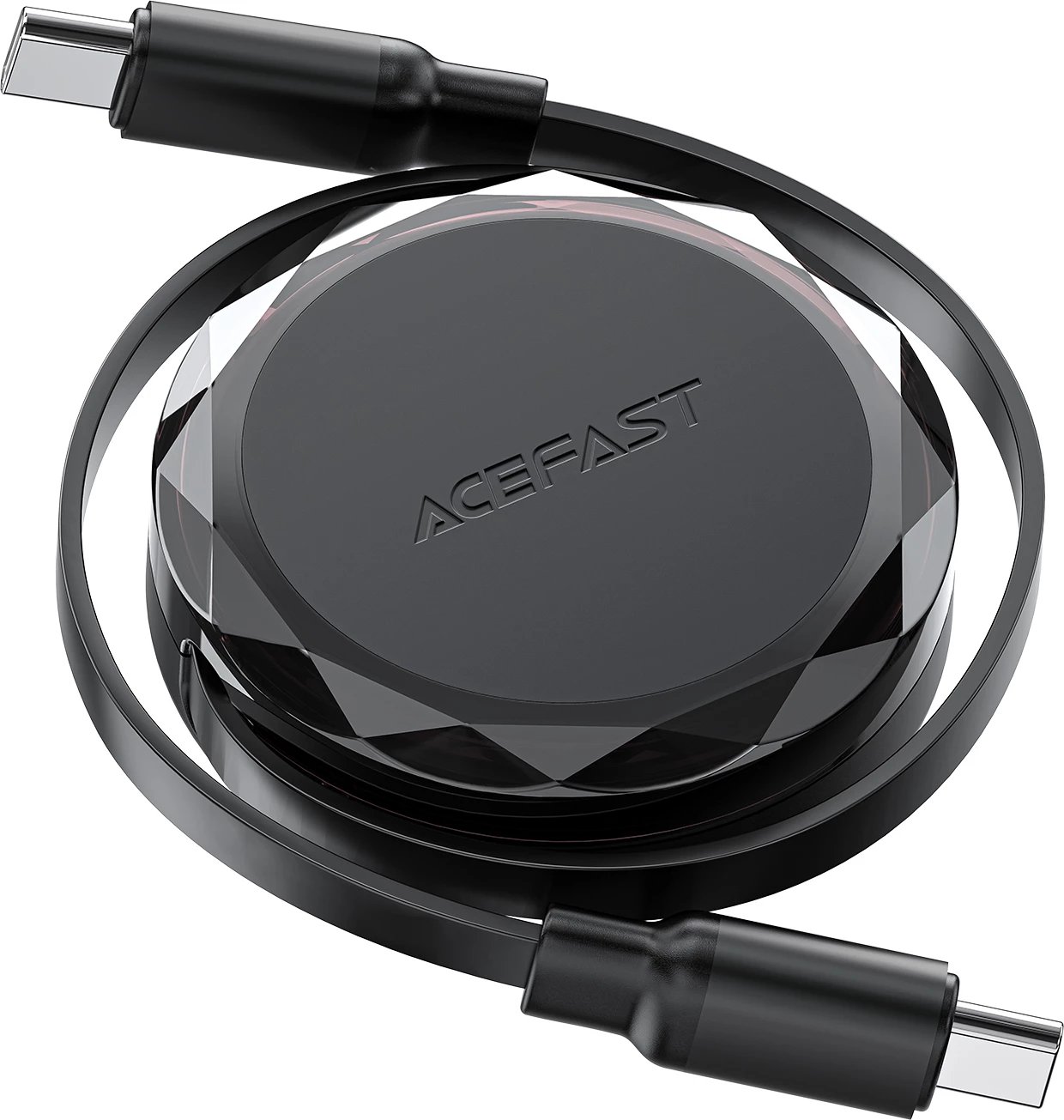 Kabllo USB-C në USB-C Acefast C13-03, 60W, mekanizëm tërheqës, e zezë