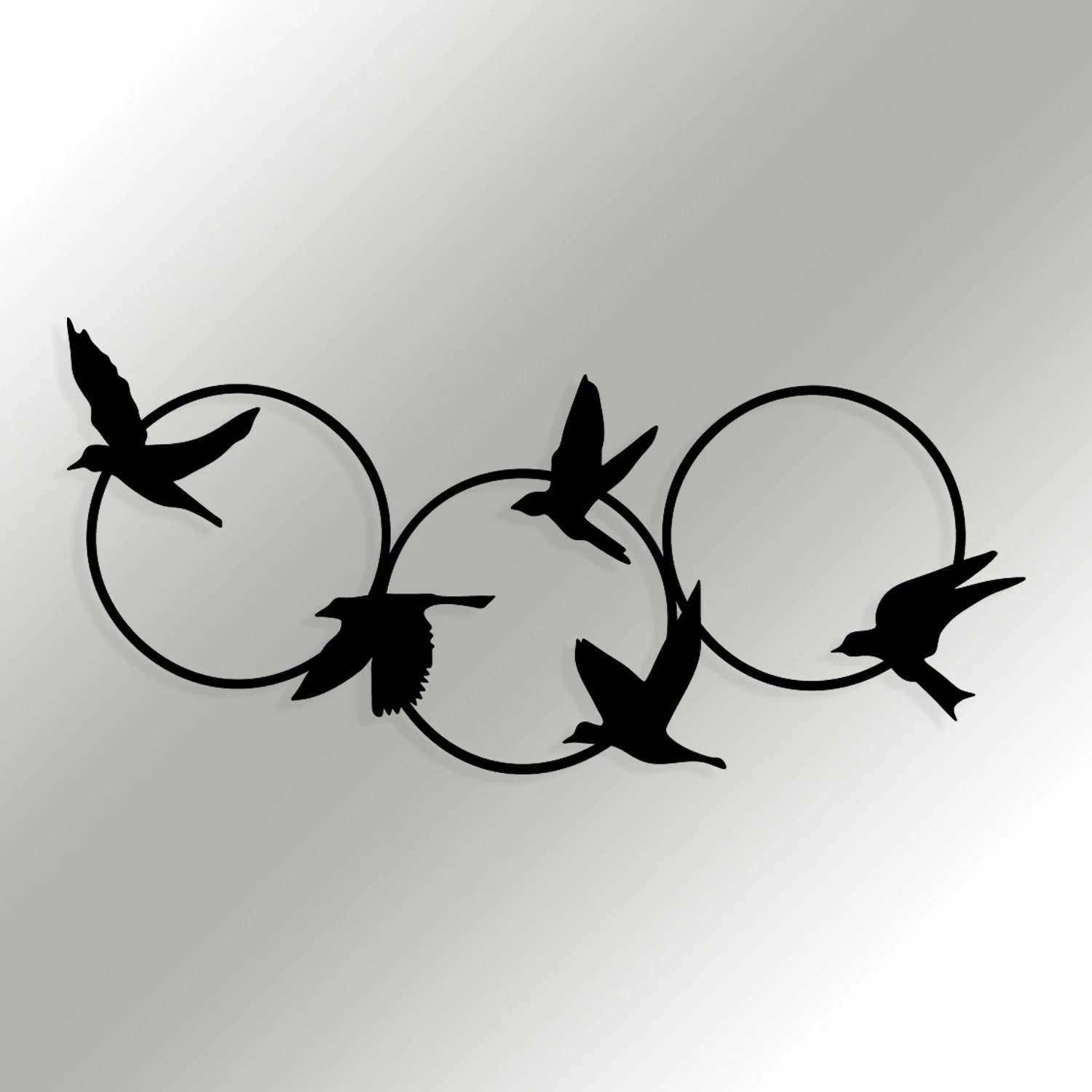 Aksesor dekorativ metalik për mur Wallity, Tranquila, ngjyrë e zezë