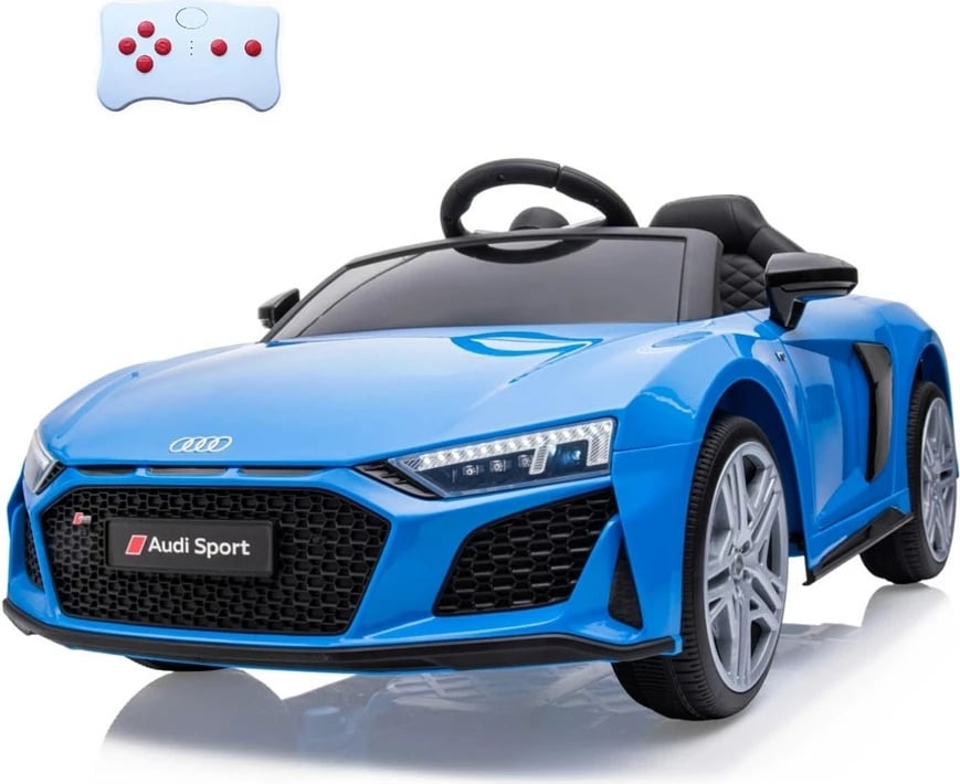 makinë elektrike për fëmijë, Milly Mally Audi R8 Spyder, 12V 2x30W, 1 ulëse, telekomandë, rrota EVA, blu