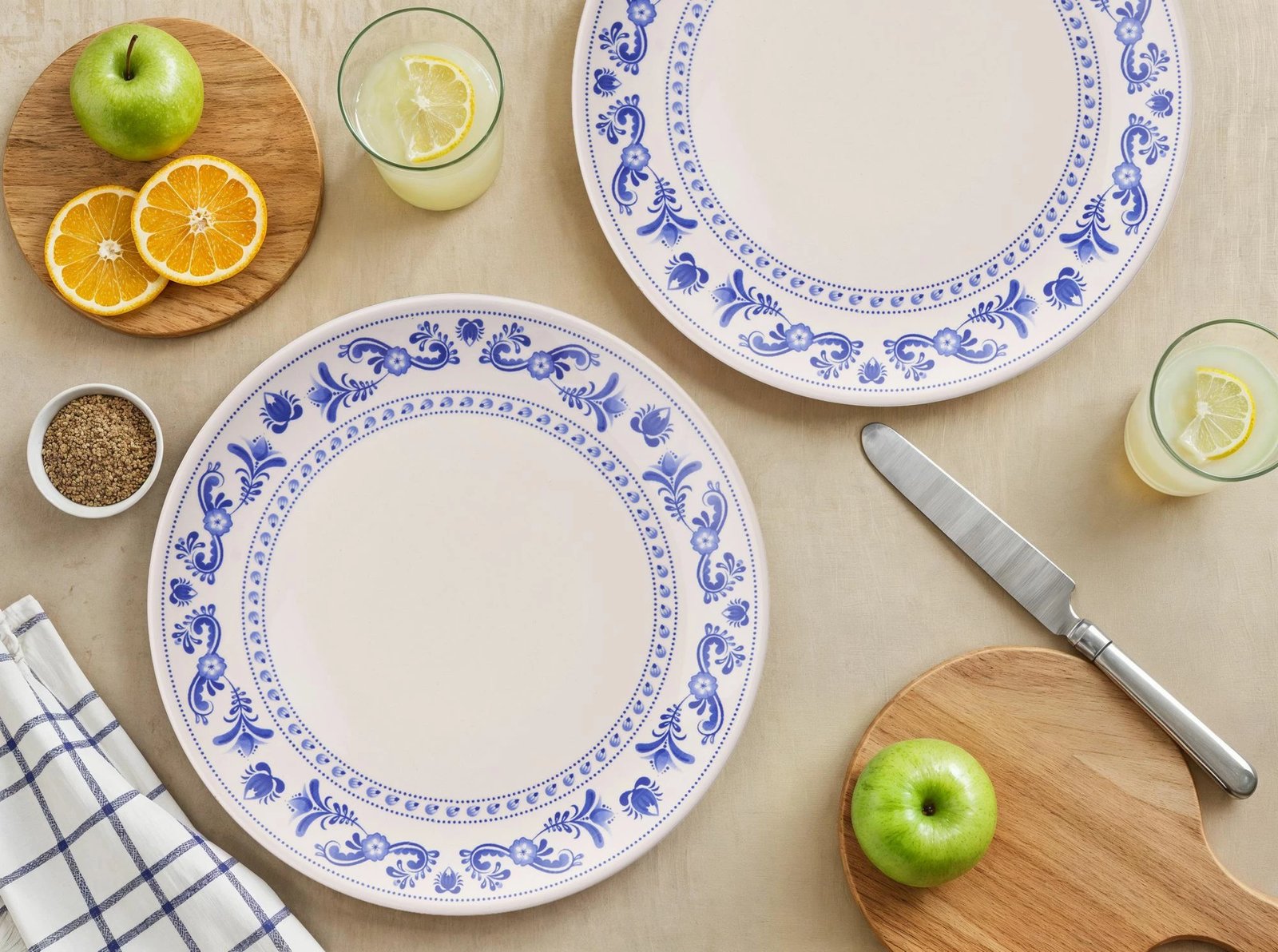 Set pjatash shërbimi (6 copë), Hermia Concept, ngjyrë kaltër Serv Ring