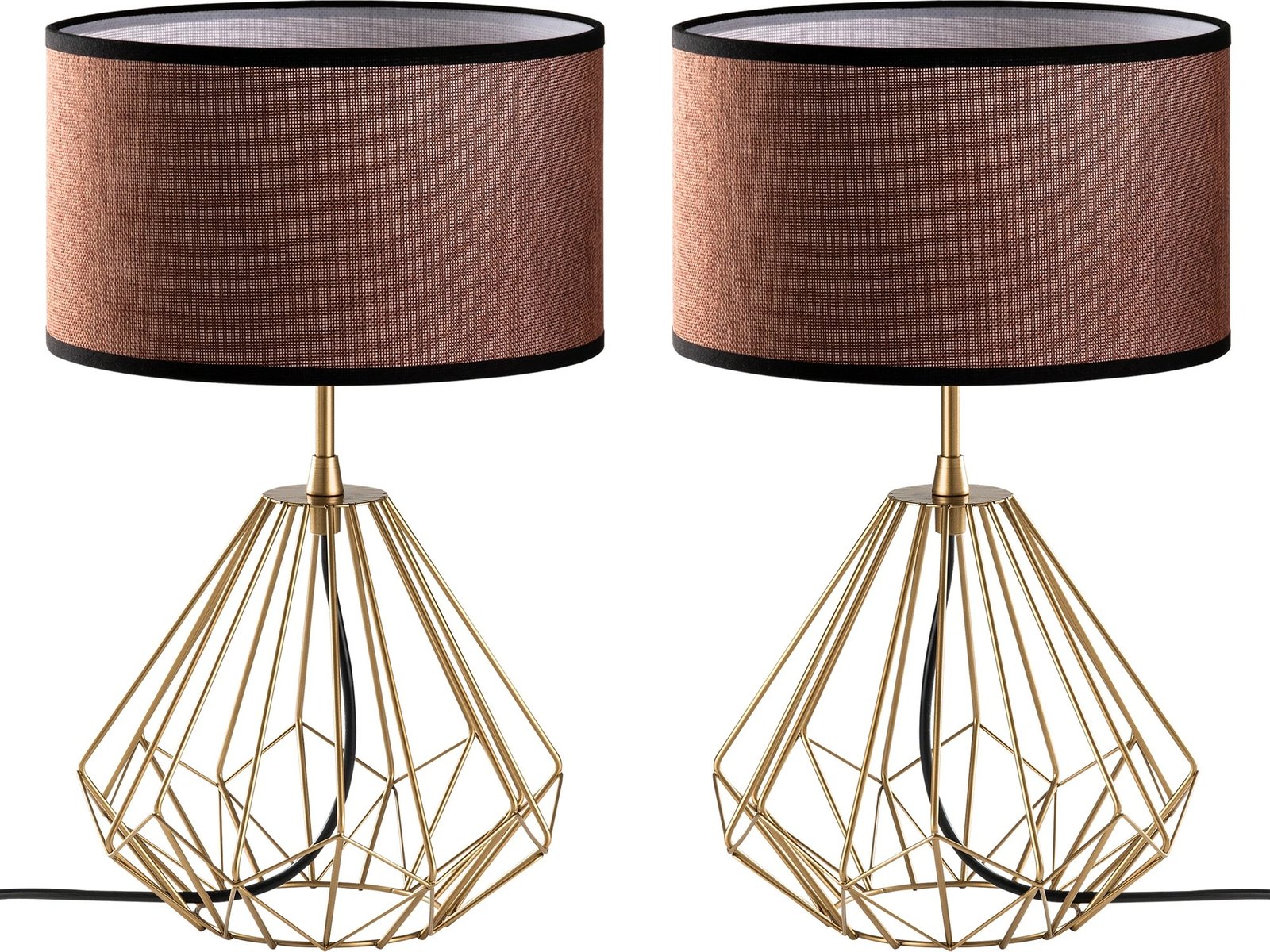 Set llamba tavoline Opviq, Diamond, ngjyrë ari, S-713, 2 copë