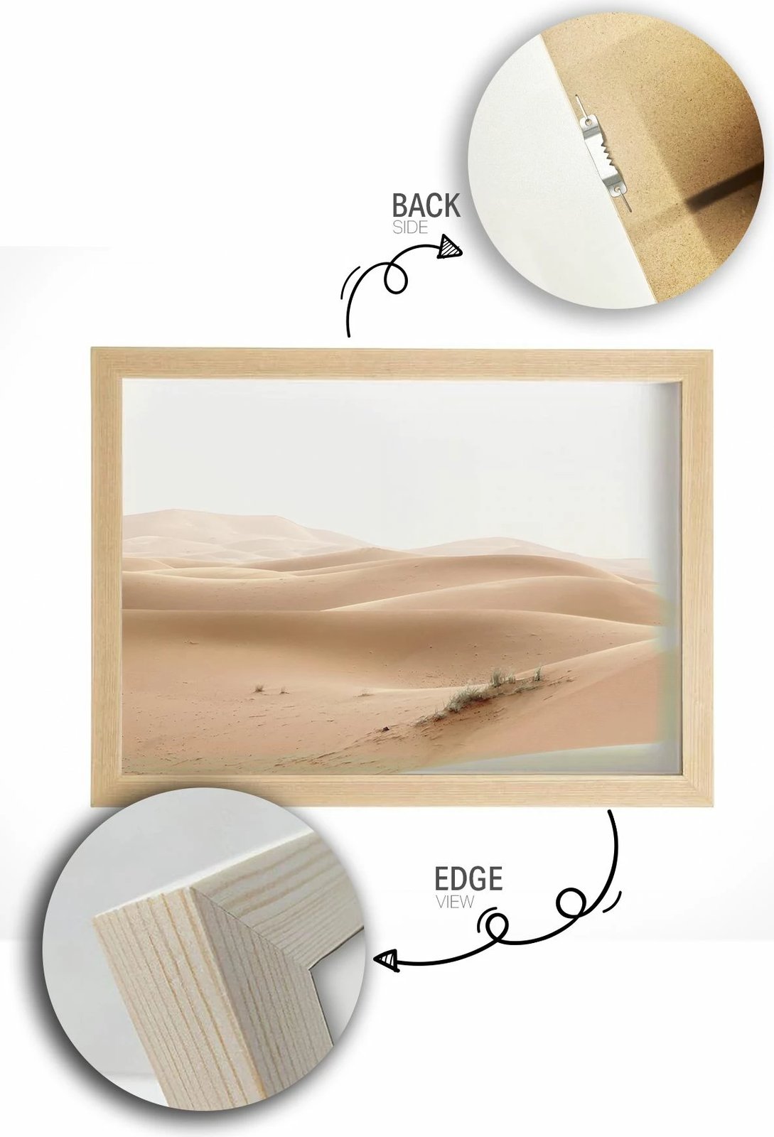 Pikturë dekorative me kornizë, Wallity, Lmnmdl48, shumëngjyrëshe, 33x48cm