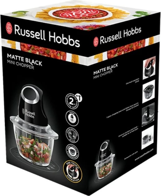 Grirës elektrik Russell Hobbs 24662-56, 0.5L, 200W, inox, i zi