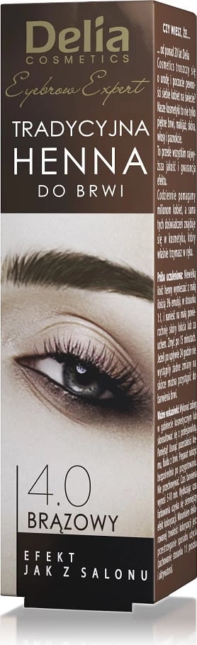Henna për vetulla Delia Eyebrow Expert Traditional Henna 4.0 Brown, 2g