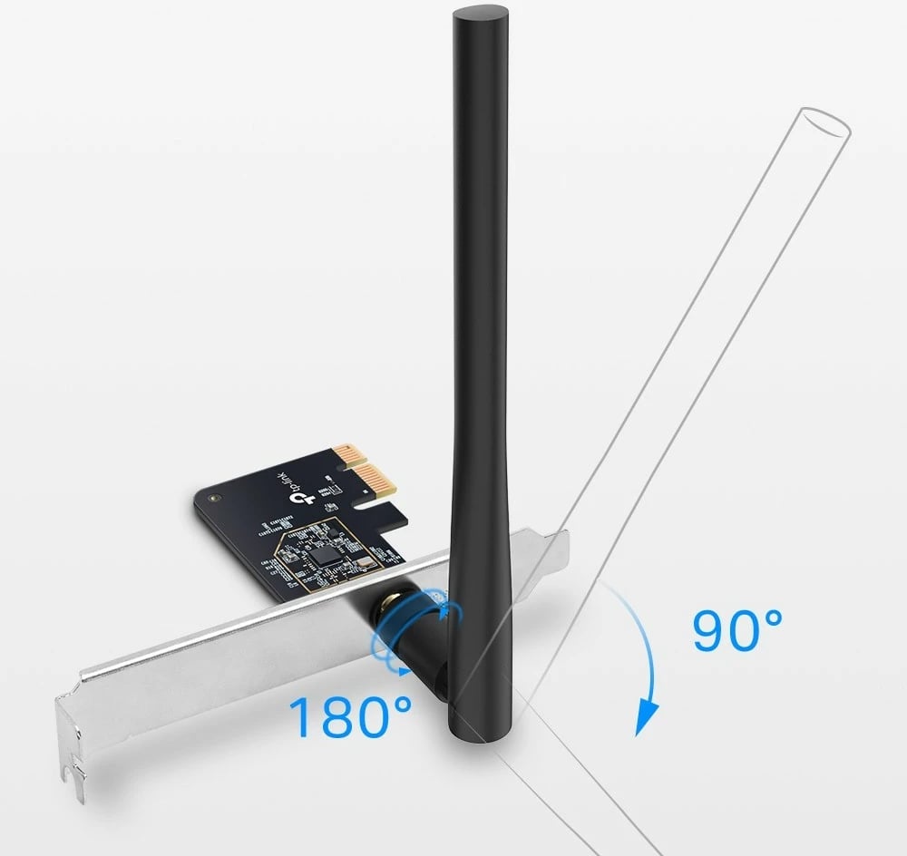 Kartelë rrjeti TP-Link Archer T2E, PCI Express, WLAN, 433 Mbit/s, e zezë, argjendtë