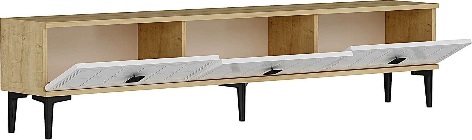 Komodë TV Skye Decor, Yuka 180, ngjyrë lis safir dhe e bardhë