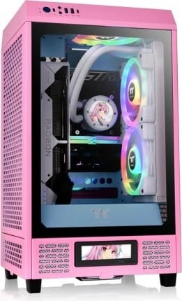 Panel LCD Thermaltake për kasë The Tower 200, Bubble Pink
