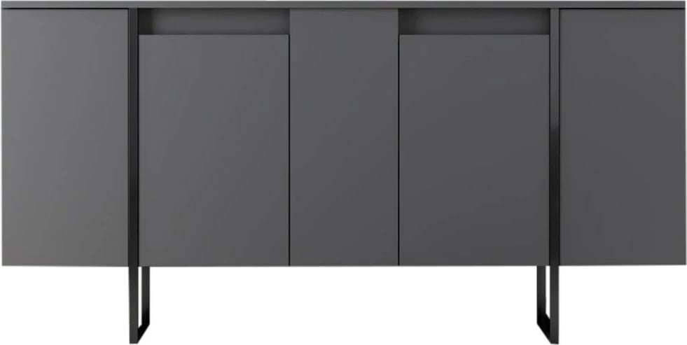 Konsolë moderne, ngjyrë antracit dhe e zezë, Skye Decor, 160x35x80 cm