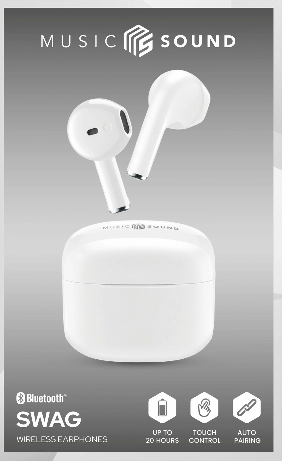 Kufje Cellular Line SWAG BT, True Wireless, 20 orë, të bardha